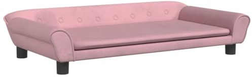vidaXL Hundebett, Hundekissen mit weicher Polsterung, Hundesofa Hundecouch für kleine Hunde Haustiere, Haustierbett Katzenbett, Rosa Samt