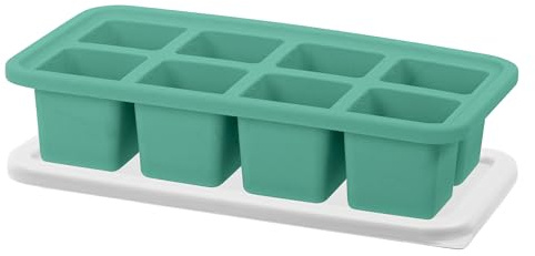 OGGI Prep & Portion Silicone Freezer Trays with Lid - Freezer Molds for Food, Ice Cube Tray, Food Prep Containers, Freezer Storage Containers, for Soup, Smoothie Cubes, Broth, Leftovers - 1/4 Cup