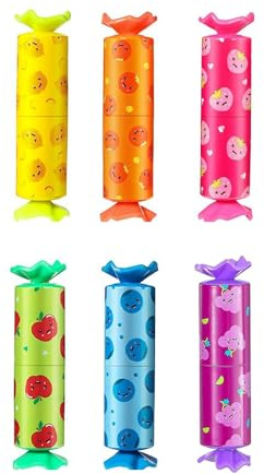 Namvo Mini marcadores resaltadores en Forma de Caramelo, Juego de 6, resaltadores de Colores Pastel, rotuladores de plástico para jóvenes, planificadores, Diarios, Notas, Vibrantes y Divertidos