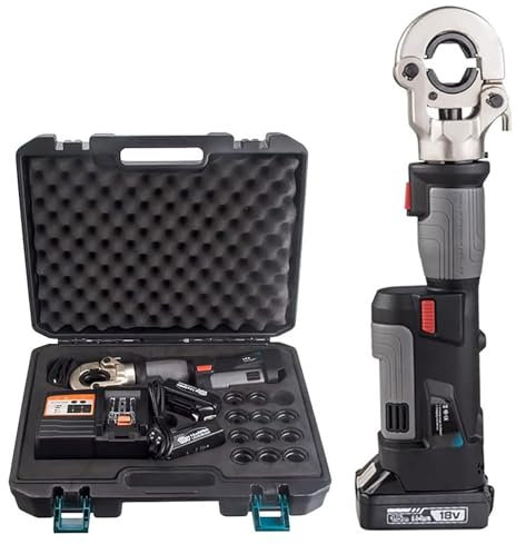 YYLDPFDC Cordless Hydraulic Crimping Pliers 16-300Mm², 18v Electric Hydraulic Cable Lug Crimper, 1PC PZ-300 Battery Powered Terminal Crimping Tool for Copper and Aluminum