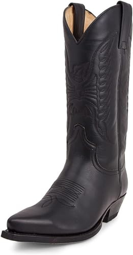Genérico Botas de Vaquero para Hombre Botas Occidentales Elegantes con Punta Puntiaguda Botas de Vestir - Estilo Vaquero,48,Black