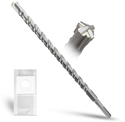METOTY SDS Plus Drill Bit 16 mm x 350 mm, Masonry Drill, Hammer Drill, Concrete Drill, for Stone, Concrete, Natural Stone, Brick Wall