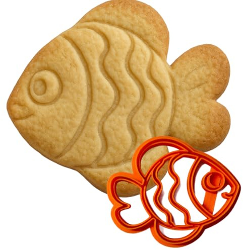 Taglia Biscotti Pesce Marino - Tagliabiscotti per Bambini 10x8 cm - Stampo in PLA 3D Ecologico - Idea Creativa per Feste, Dolci e Regali - Handmade da Instile3D