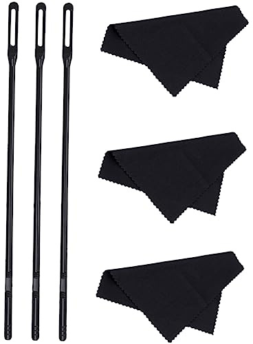 Toyvian Kit Pulizia Flauto Bacchetta Resistente e Panno Liscio in Plastico per Manutenzione Strumenti Musicali Nero per Uso Domestico
