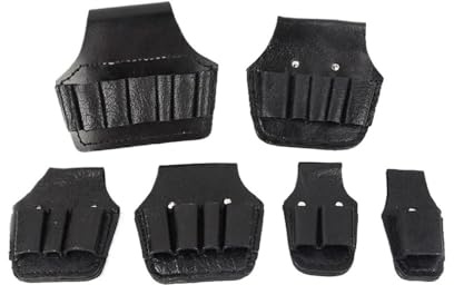 Black Color Portable Cowhide Tool Bags Multifunction Toolkit Rolled Chisel Plier Woodworking Electrician Tool Organizer Holder(Style 1)