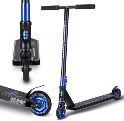SUOTU Stunt Scooter, 360° Lenkung, Stunt Roller mit 100mm 85A PU Räder, Stand Roller für Kinder Jugendliche und Erwachsene, Tragfähigkeit: 100 kg, Aluminium