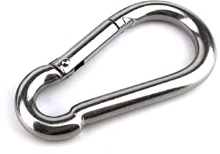 Mousqueton Robuste 80 x 8 mm, Mousqueton à Ressort, Boucle de sécurité EDC for Escalade, Sport, Yoga, hamac, balançoire, Porte-clés, supporte jusqu'à 230 kg(1 Piece)