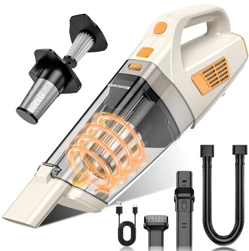BQYPOWER Handheld Vacuum Cordless, 16000PA Strong Suction Hand Held Vacuum Cordless Rechargeable with Multiple Accessories, Portable Car Vacuum Cleaner High Power for Car Home Office