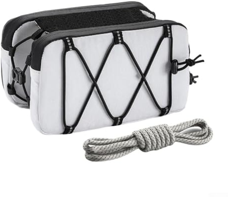 Oniissy Bolsa de tubo frontal para bicicletas de montaña y carretera, almacenamiento de marco de 1 litro con montaje de liberación rápida, material de poliéster impermeable, correa de hombro de doble