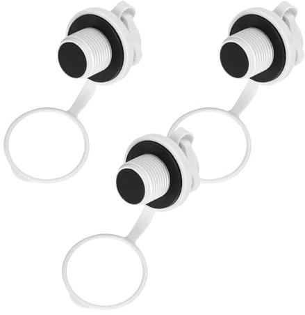 ARTSEWPLY Juego de 3 Válvulas de Aire Espiral Blancas sin Base Válvula de Repuesto para Kayak Bote Inflable y Colchón de Aire Diseño Roscado Antifugas para Actividades
