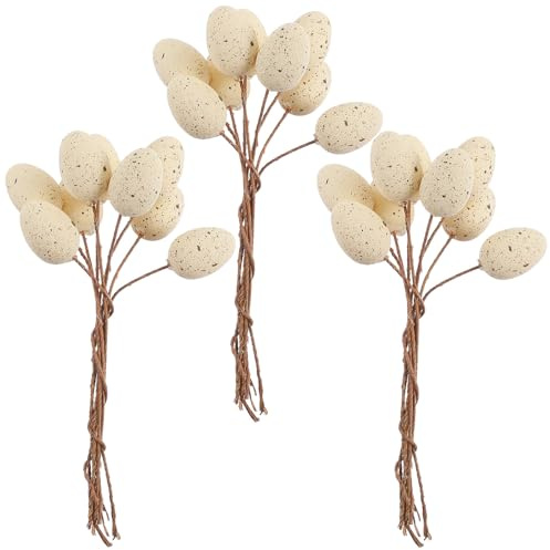UKCOCO 27Pcs Easter Spotted Egg Picks Decoration: Artificial Easter Egg Tree Branches DIY for Festive Atmosphere Flower Arrangements