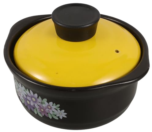 TOYANDONA Cazuela de Barro para Cocina 1.3l, Olla para Guisar Doméstica sin Recubrimiento, Resistente a Altas Temperaturas y Antiquemaduras, Utensilio de Cocina Tradicional para Estofados