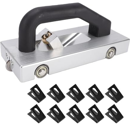 Luocute Outil de Rainurage de Sol à Lame de Type U, Rainureuse à Roues en Acier à Haute Teneur en Carbone en Alliage D'aluminium avec Lames Traitées Thermiquement pour Revêtement de Sol