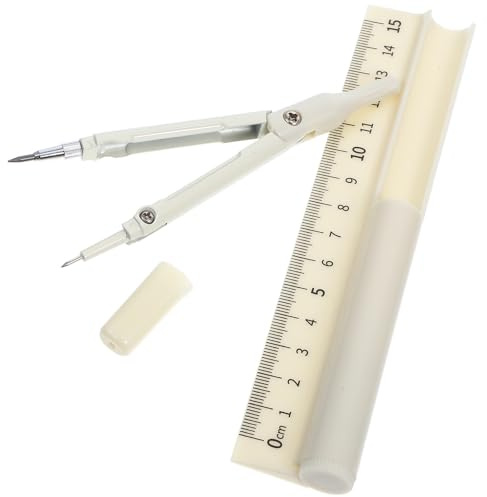 HOMOCONO Set Compasso e Goniometro Multifunzionale in Plastico e Metallo Giallo, Strumento di Precisione Elegante per Studenti e Professionisti, per Progetti di Geometria