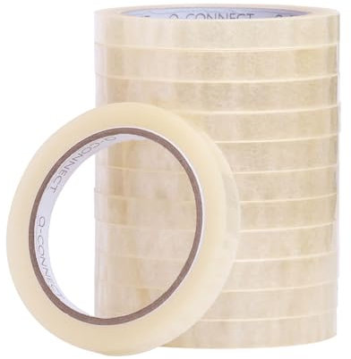 Q-Connect 925930 Ruban Adhésif Transparent Économique Résistant 66 m x 12 mm Blanc