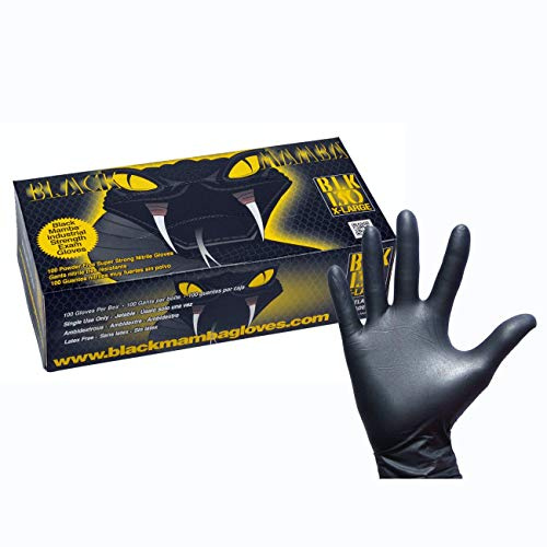 Black Mamba Nitrile Workshop Gloves - Box of 100 - Size: L