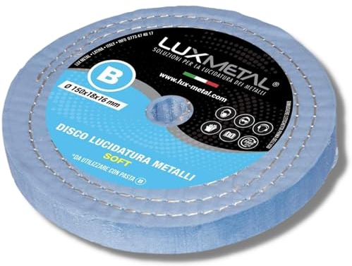 'Disco B Diámetro 150 mm algodón acolchado Soft pulir metales para abrillantar limpiar aluminio Latón Cobre Bronce Acero Inoxidable cromo Pasta Lija abrasivo limpiador elimina óxido Muela Rueda