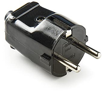 FAMATEL - Stecker klein| Kontakte aus vernickeltem Messing |10A | 250 V | Schwarz