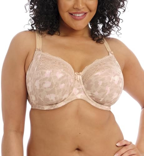 Elomi Women's Morgan Banded Underwire Stretch Lace Bra, Opaque, Toasted Almond, 40DD