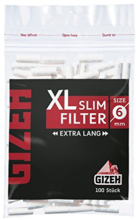 Gizeh Black XL Slim Filter 6mm Extra Lange Zigarettenfilter 50x 100 (5000)