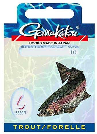 Gamakatsu Gebundene Haken BKS-5330R Forelle Gr. 10