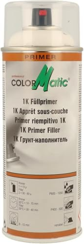 COLORMATIC 1K Füllprimer HG1 Weiß 400 ml - Grundierungsspray | Korrosionsschutz & Grundierung in einem Schritt - isoliert Durchschliffstellen - überlackierbar - schweißbar