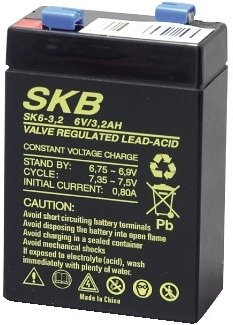 BATTERIA AL PIOMBO RICARICABILE 6V 3,2AH SKB