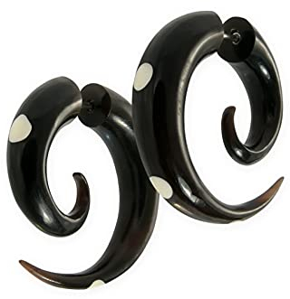 Fly Style 1 Stück Fake-Dehner Piecing Ohrring aus Horn mit Schraubverschluss