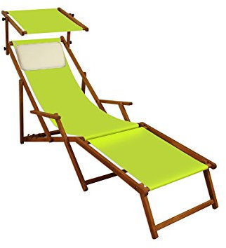 Sonnenliege Pistazie Liegestuhl Fußteil Sonnendach Kissen Holz Deckchair Gartenmöbel 10-306FSKH