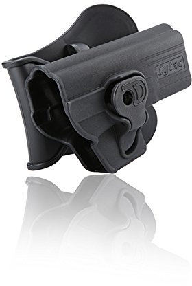 Cytac Holster für Airsoft Glock KJW, WE, Tokyo Marui mit Paddle 360° Paddle mit Silicon-Schicht, Neigungswinkel 360° Verstellbar aus Kunststoff