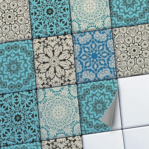 CREATISTO Mosaik-Fliesen Fliesensticker Fliesenfolie - Klebe Folie für Wandfliesen I Stickerfliesen - Mosaikfliesen für Küche, Bad, WC Bordüre (20x25 cm I 42 -Teilig)