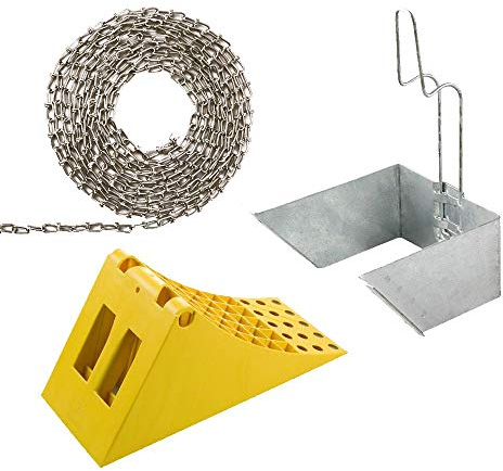 lasiprofi Radkeil LKW Hemmschuh Unterlegkeil mit Halterung und Kette NG 53 Kunststoff gelb