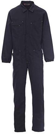 PAYPER Schutzhülle für Arbeitsanzug, Unisex, Herren, Damen, 100% Baumwolle, Brusttaschen, Smartphone-Halter für Anstecker, Kugelschreiber, Marineblau, Bleu Marine, 5XL