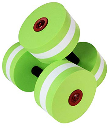 Juego de 2 mancuernas de espuma extraíbles con asas, para hombres y mujeres (verde)