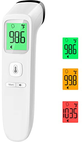 Goodbaby - Non-contact infrared fever thermometer for babies and adults with fever alarm, LCD display and memory function