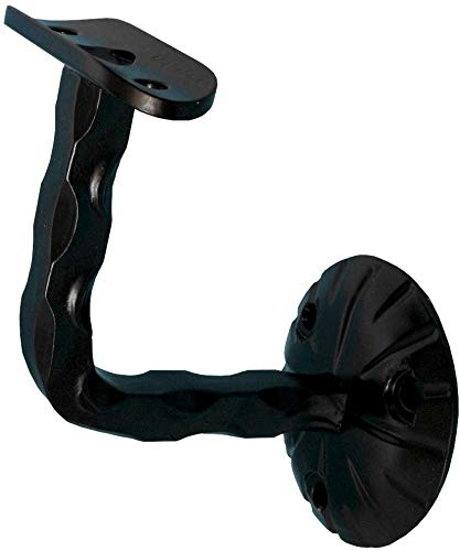 TIBU Handlauf Halter für Holz unbehandelt Handlauf Geländer Wandhandlauf Wand Treppe ohne Halter Modell M schwarz lackiert