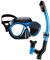 Dorlle Schnorchelset mit Schnorchel und Taucherbrille， Verbesserter 3-Kanal Dry Schnorchel und Anti-Fog Anti-Leck aus Gehärtetem Glas, Premium Schnorchel Set Tauchmaske für Erwachsene（blau）
