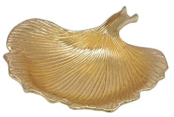 Portagioie in metallo, piccolo porta anelli a forma di foglia, organizer per gioielli, tavolo da toeletta per comò, Natale, compleanno, matrimonio, regali, ginkgo, oro