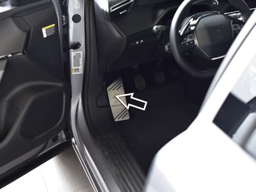 Fußstütze Stahlabdeckung für Peugeot.2008 II & 208 II 1 Stück Auto Sport Fußablage Fußpedal Pedal Edelstahl Gebürstet Zubehör
