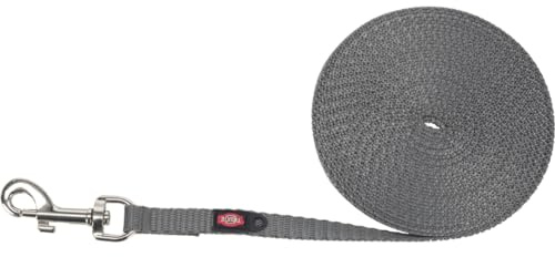 TRIXIE Schleppleine XS–S, 5 m 10 mm in grafit - Lange Hundeleine für Training und Outdoor - für sehr kleine bis kleine Hunde - 19800