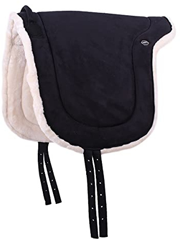 QHP Reitpad Pferd Bareback Pad 19 mm | Sicherer Halt | Komfortables Reiten | Praktische Größe (Schwarz, Extra Full)