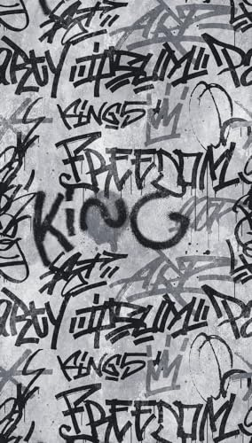 Livingwalls Graffiti 382511 Papier peint mural non tissé pour chambre d'adolescent Gris et noir 1,59 x 2,80 m