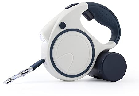 Edoxus Hundeleine Rollleine Nylonband 5M Rollschnur Einziehbar Ausziehbar bis 50kg Kleine Hunde und Mittelgroße Roll-Leine (Schwarz)