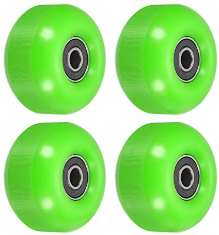 PATIKIL 52mm Skateboard Ruote con Cuscinetti, 4pz Street Ruote per Skateboards Cruiser Ruota Sostituzione 95A, Verde Nero