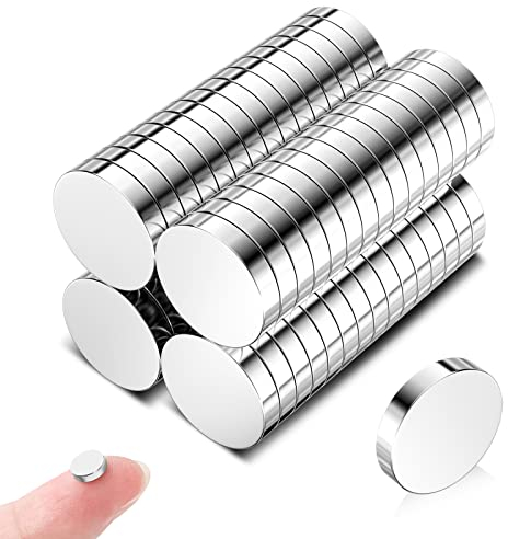 Relota 60 Stücke Neodym Magnete Extra Stark 2 Kg Kraft 10 x 2 mm, Mini Magnete Rund mit Aufbewahrungs Box für Whiteboard, Kühlschrank, Fotos, Magnetstreifen, Magnettafel, Basteln, Pinnwand
