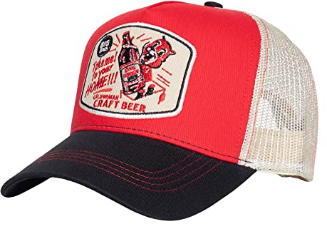 King Kerosin Herren Trucker Cap Stickerei In Der Front Verstellbar 7-Lochverschluss Craft Beer