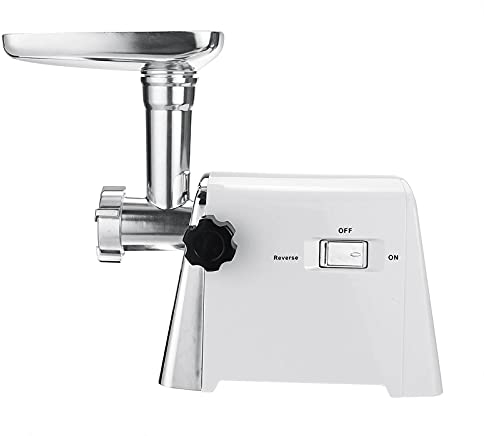 Picadora de Carne eléctrica 2800W Picadora de Carne eléctrica Salchicha Embutidora de Alimentos Cocina de Acero Inoxidable para Hamburguesas Albóndigas (Color : White Size : One Size) (White One