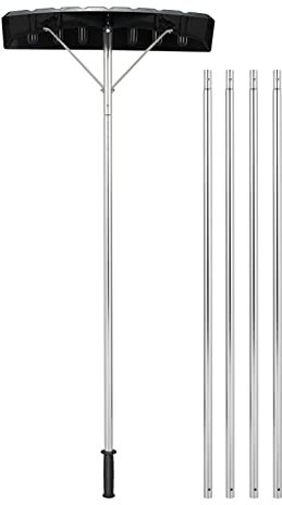 COSTWAY Schneeschaufel Dach, Einstellbereich 148-608 cm, Schneeräumer aus Aluminium, Dachräumer mit rutschfestem Griff & Kunststoffklinge, Schneeschieber, Dachschneeräumer für Solaranlage und Dach