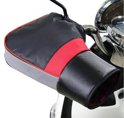 Lenkerhandschuhe Wasserdicht Motorradhandschuhe Winter Universal Lenkerstulpen Reflektierende Fahrradhandschuhe Plüschfutter Motorradlenker Winddicht Handwärmer Lenkermuffen Motorrad Roller Scooter
