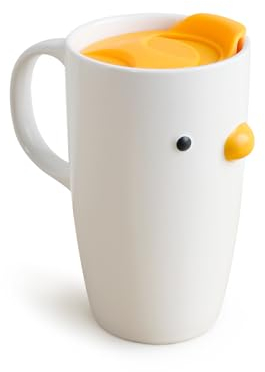 TULANDOT Taza Pato y Café, Bonita Taza Cerámica para Capuchino y Desayuno, El Mejor Regalo para Amigos (580ml)